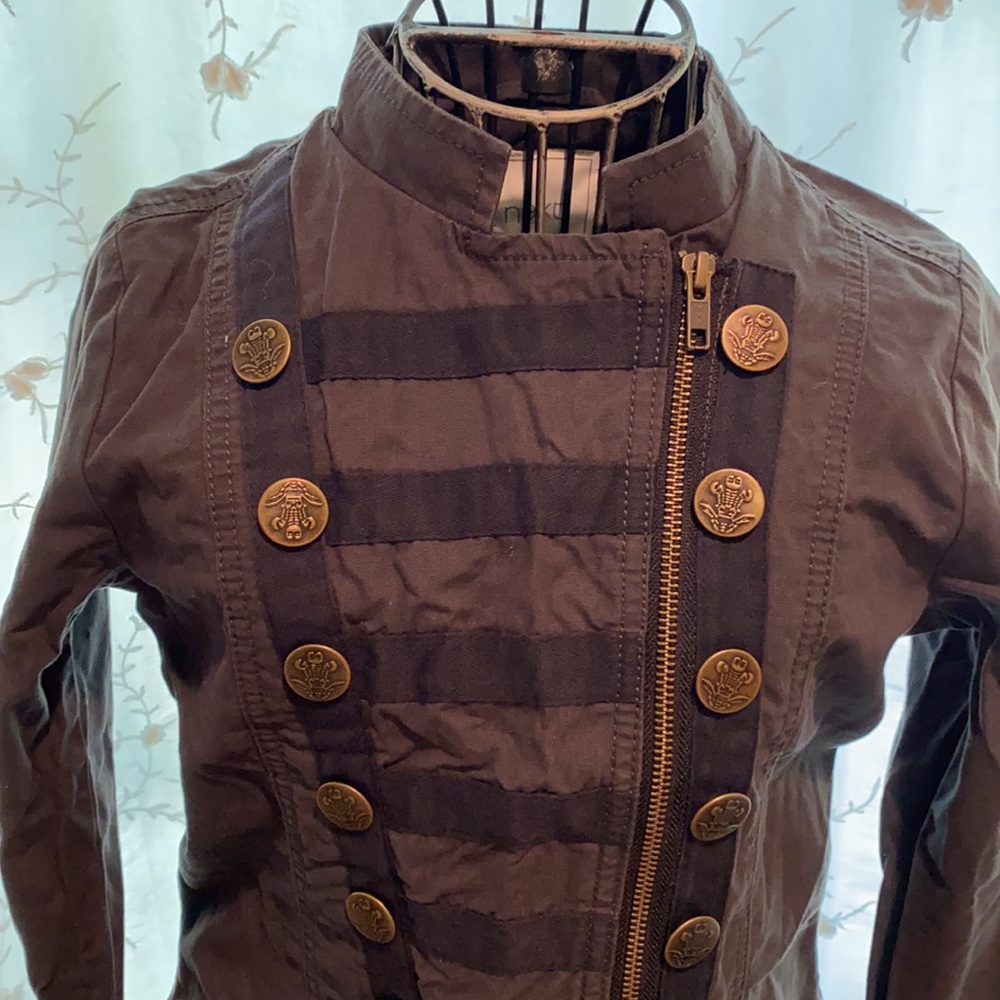 ~Next~ Military-Style Charcoal Gray & Black Jacket